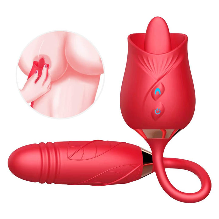 lady rose with tongue with multi function g-spot vibrator sex toys for women stimulating nipple