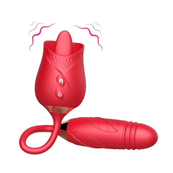 lady rose with tongue with multi function g-spot vibrator sex toys for women
